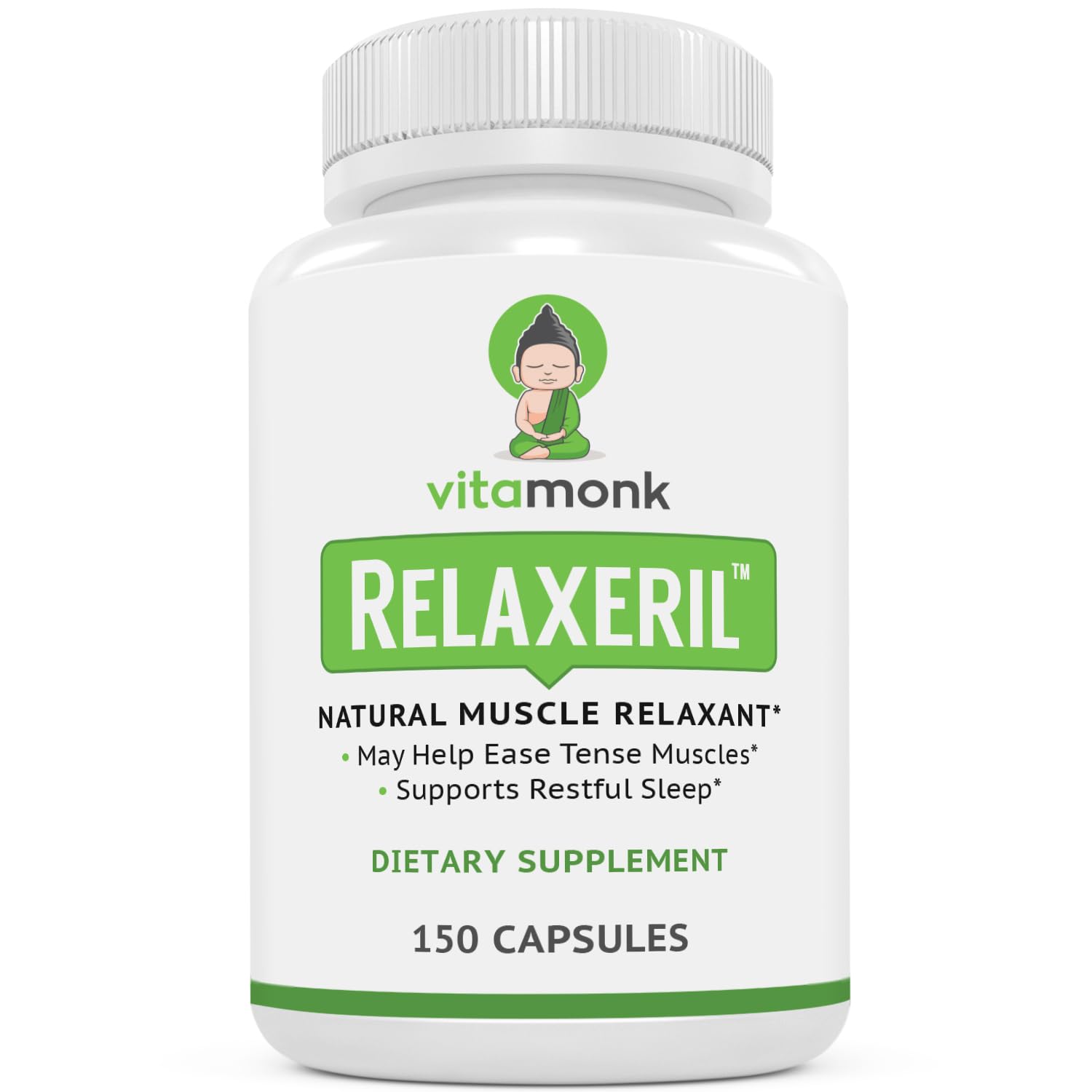 VitaMonk Relaxeril™ All-Natural Muscle Relaxer - Muscle Relaxer Supplement - Complete Muscle Relaxing Formula - Maple Wellness Supplements