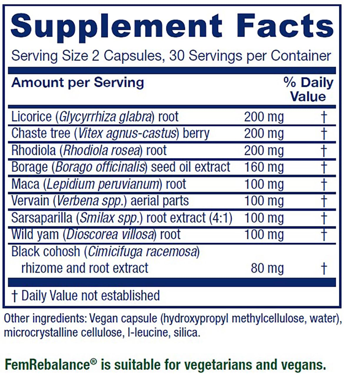 Vitanica FemRebalance, Hormone Balance Support for Women, Vegan, 60 Capsules - Maple Wellness Supplements