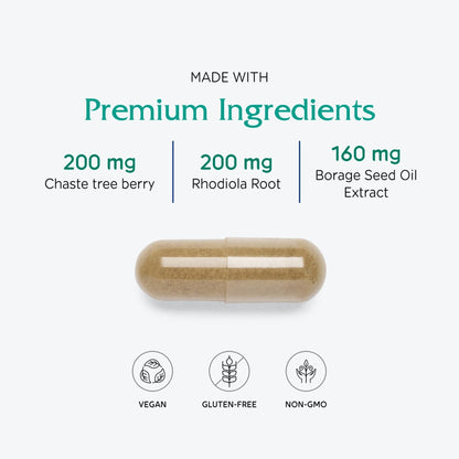 Vitanica FemRebalance, Hormone Balance Support for Women, Vegan, 60 Capsules - Maple Wellness Supplements