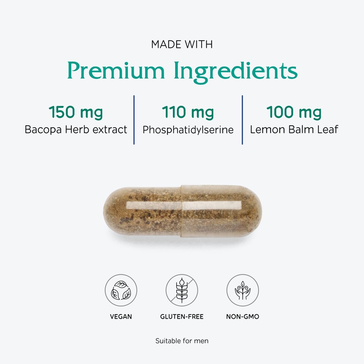 Vitanica MindBlend, Brain Support, Vegan, 60 Capsules - Maple Wellness Supplements
