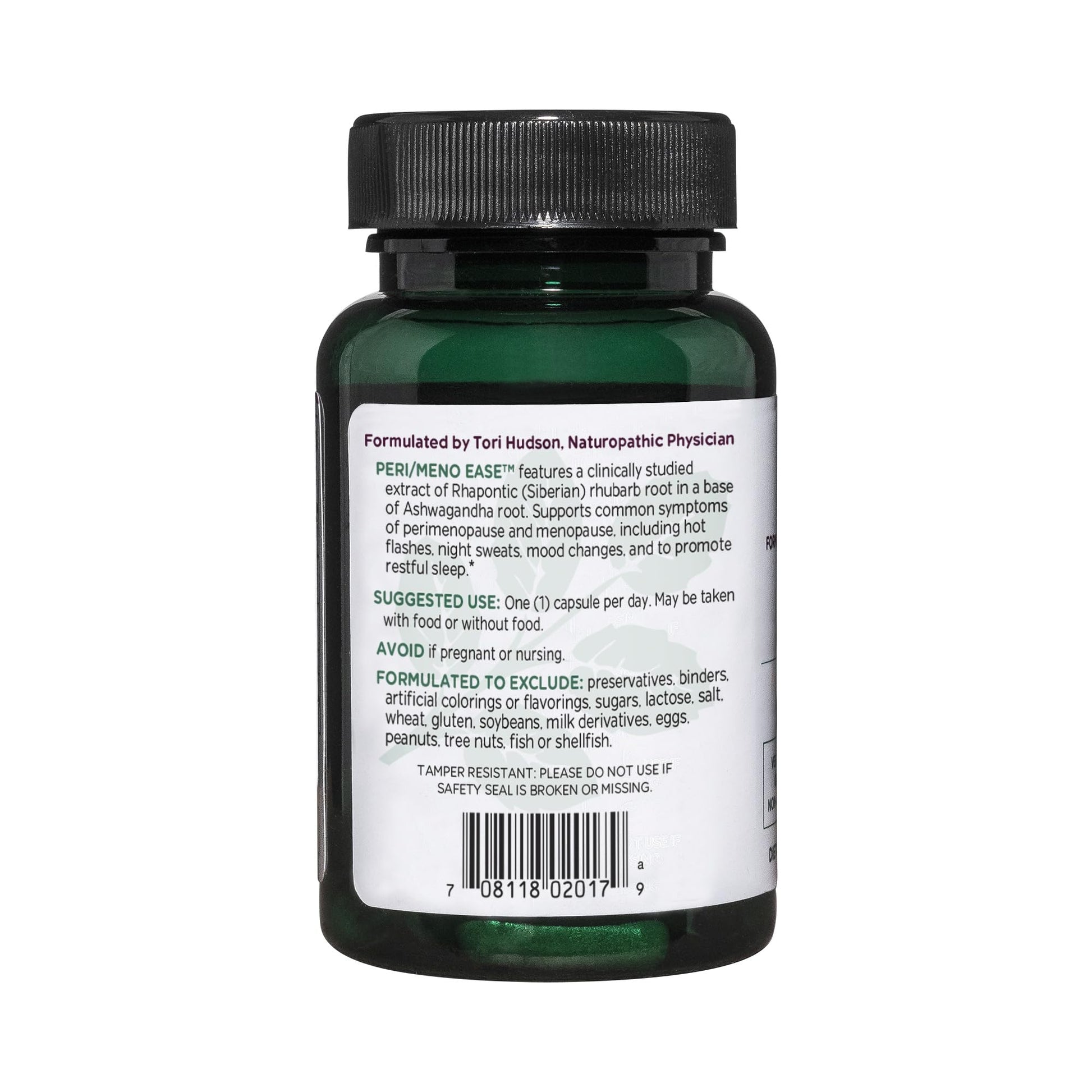 Vitanica Peri/Meno Ease - for Perimenopause and Menopause Symptoms - Hot Flash Relief with Clinically Studied Siberian Rhubarb Extract - Supports Sleep and Stress with Ashwagandha - Vegan - 30 Caps - Maple Wellness Supplements