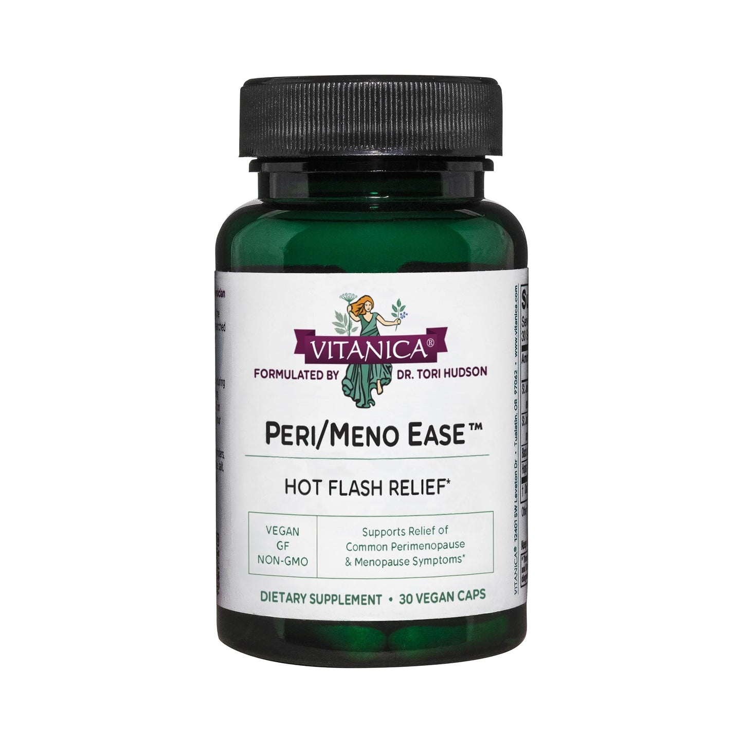 Vitanica Peri/Meno Ease - for Perimenopause and Menopause Symptoms - Hot Flash Relief with Clinically Studied Siberian Rhubarb Extract - Supports Sleep and Stress with Ashwagandha - Vegan - 30 Caps - Maple Wellness Supplements