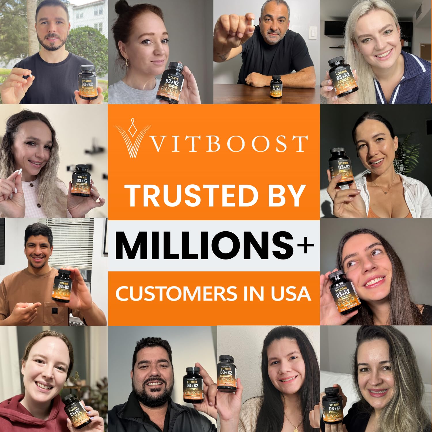 VITBOOST Vitamin D3 K2 Complex - Easy to Swallow - Vitamin D (D3) 5000 IU (125 mcg) & K2(MK-7) 90 mcg | Non-GMO | Gluten-Free - Maple Wellness Supplements
