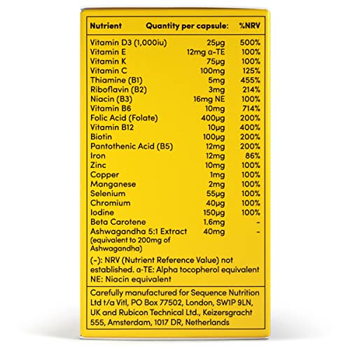 Vitl Female Multivitamin & Minerals Supplement - 30 Vegan Capsules - 21 Essential Active - Maple Wellness Supplements