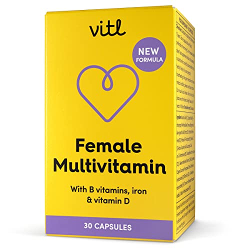 Vitl Female Multivitamin & Minerals Supplement - 30 Vegan Capsules - 21 Essential Active - Maple Wellness Supplements