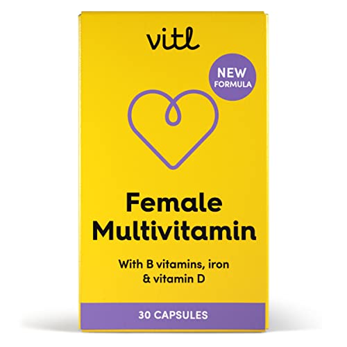 Vitl Female Multivitamin & Minerals Supplement - 30 Vegan Capsules - 21 Essential Active - Maple Wellness Supplements