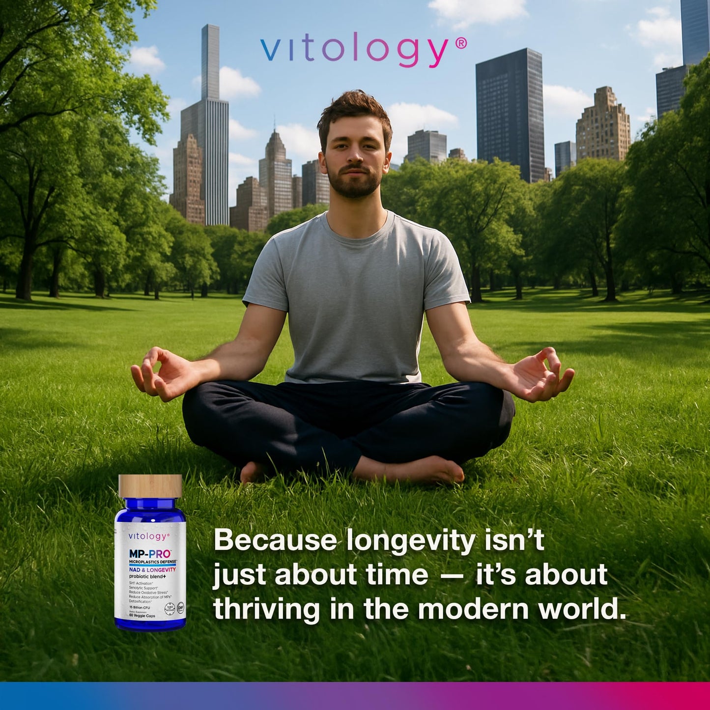 Vitology MP-PRO Microplastics Defense | 15 Billion CFU Probiotic + Antioxidant Blend | NMN, NAC, Glutathione, Resveratrol & Charcoal | Supports Cellular Detox, Longevity & Gut Health – 60 Capsules - Maple Wellness Supplements