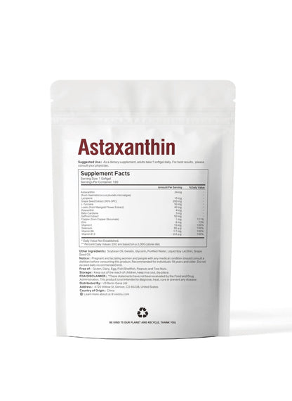 VivoNu 14-in-1 Astaxanthin 24mg & Lutein 40mg with Zeaxanthin Supplements, 6 Month Supply, Fresh Microalgae Source, Gluten Free Non-GMO, Supports Eye - Maple Wellness Supplements