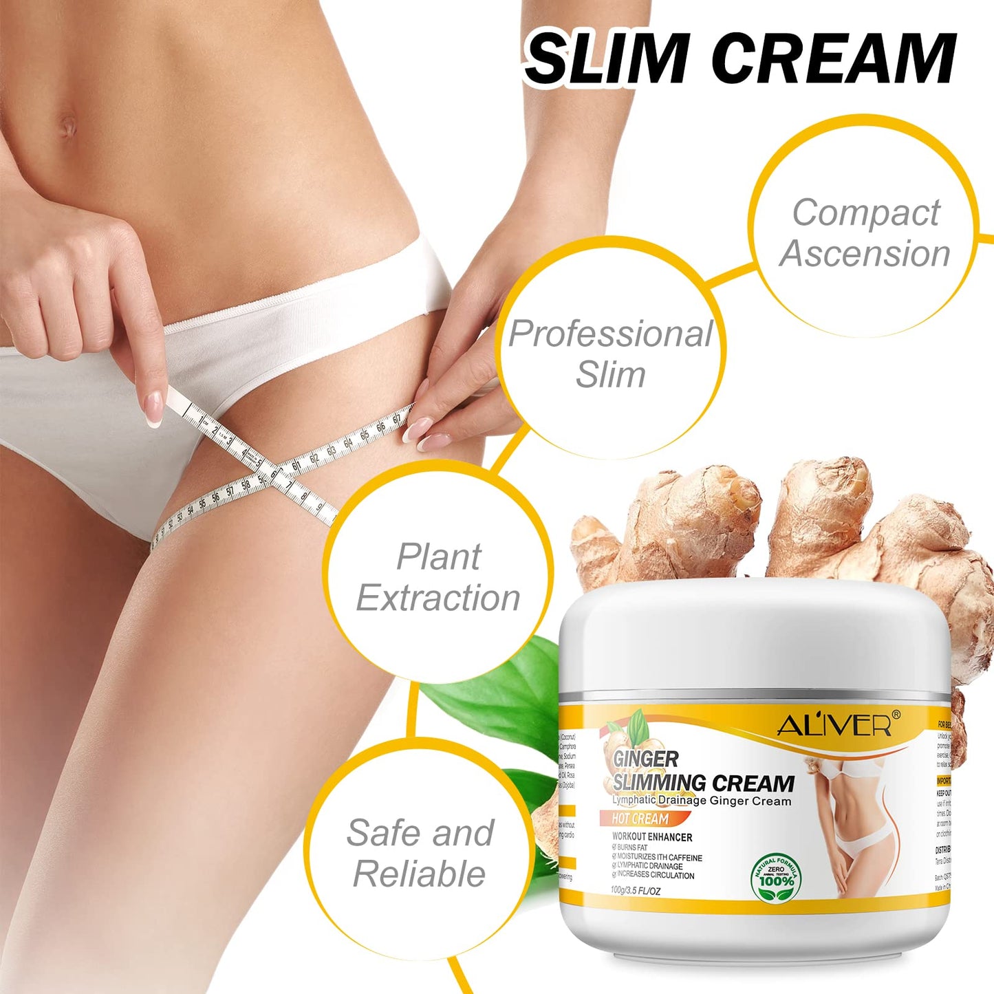 VOGSIG Anti Cellulite Slimming Cream Gel, Hot Cream, Ginger Fat Burning Weight Loss Full - Maple Wellness Supplements