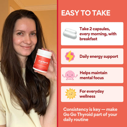 VoomVaya Go Go Thyroid - Thyroid Support for Women 30+ - Female-Focused Hormonal Balance & Thyroid Supplement with Iodine, Selenium & L Tyrosine - 3rd Party Tested - 60 Capsules - Maple Wellness Supplements