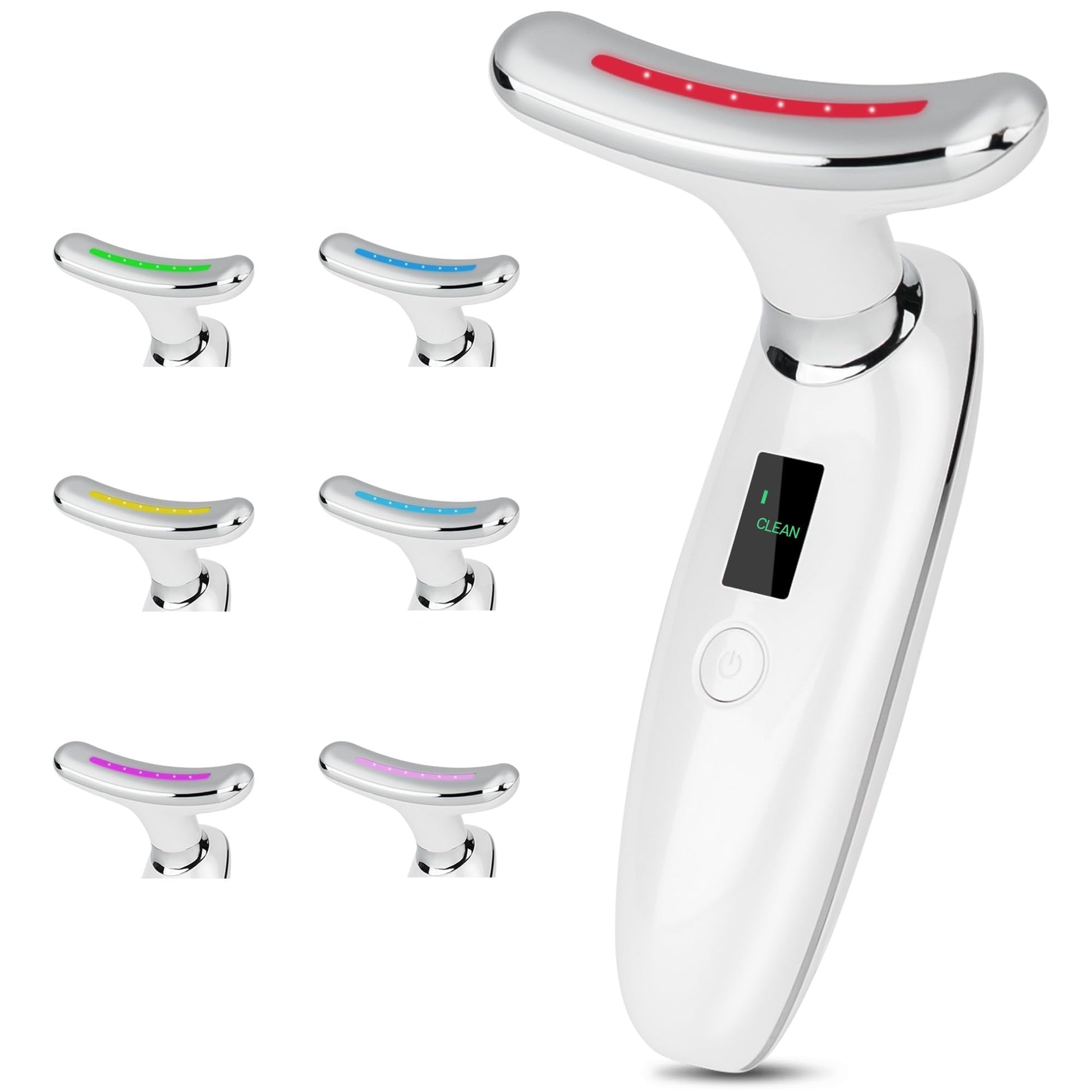 VRAIKO Lilac 7-in-1 Beauty Massager for Face and Neck - Jawline Lifting & Firming - Face Lymphatic Drainage Massager for Anti Aging Wrinkle, Forehead Lines, and Dark Circles, White - Maple Wellness Supplements