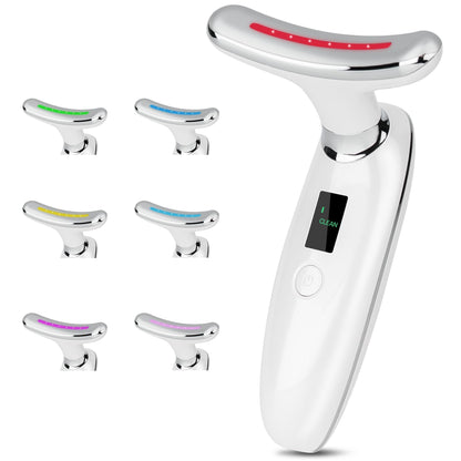 VRAIKO Lilac 7-in-1 Beauty Massager for Face and Neck - Jawline Lifting & Firming - Face Lymphatic Drainage Massager for Anti Aging Wrinkle, Forehead Lines, and Dark Circles, White - Maple Wellness Supplements