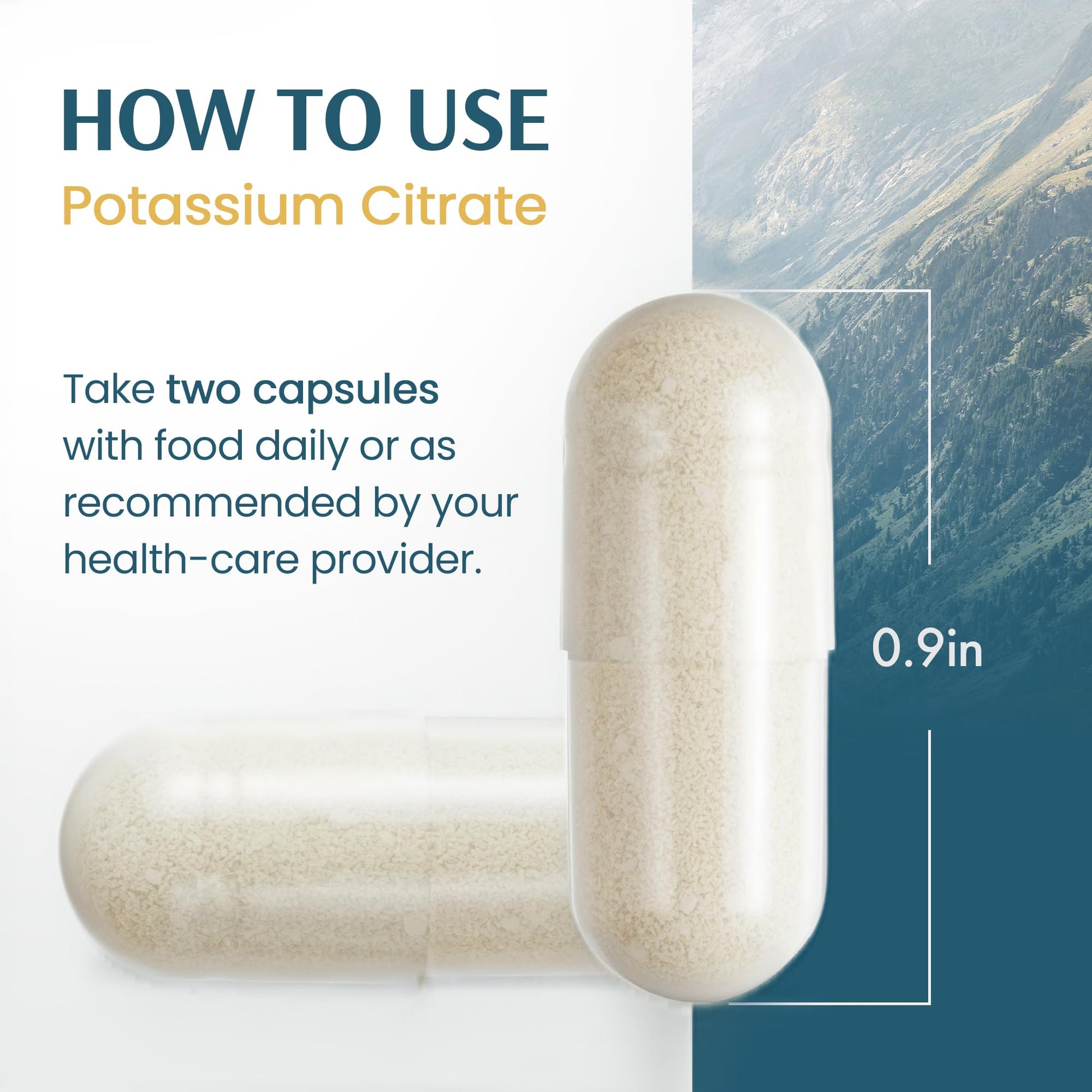 Vykee Nutrition Potassium Citrate Capsules - Supplements for Electrolyte Balance, Muscle & Heart Health - Vegan, Non-GMO, - Maple Wellness Supplements