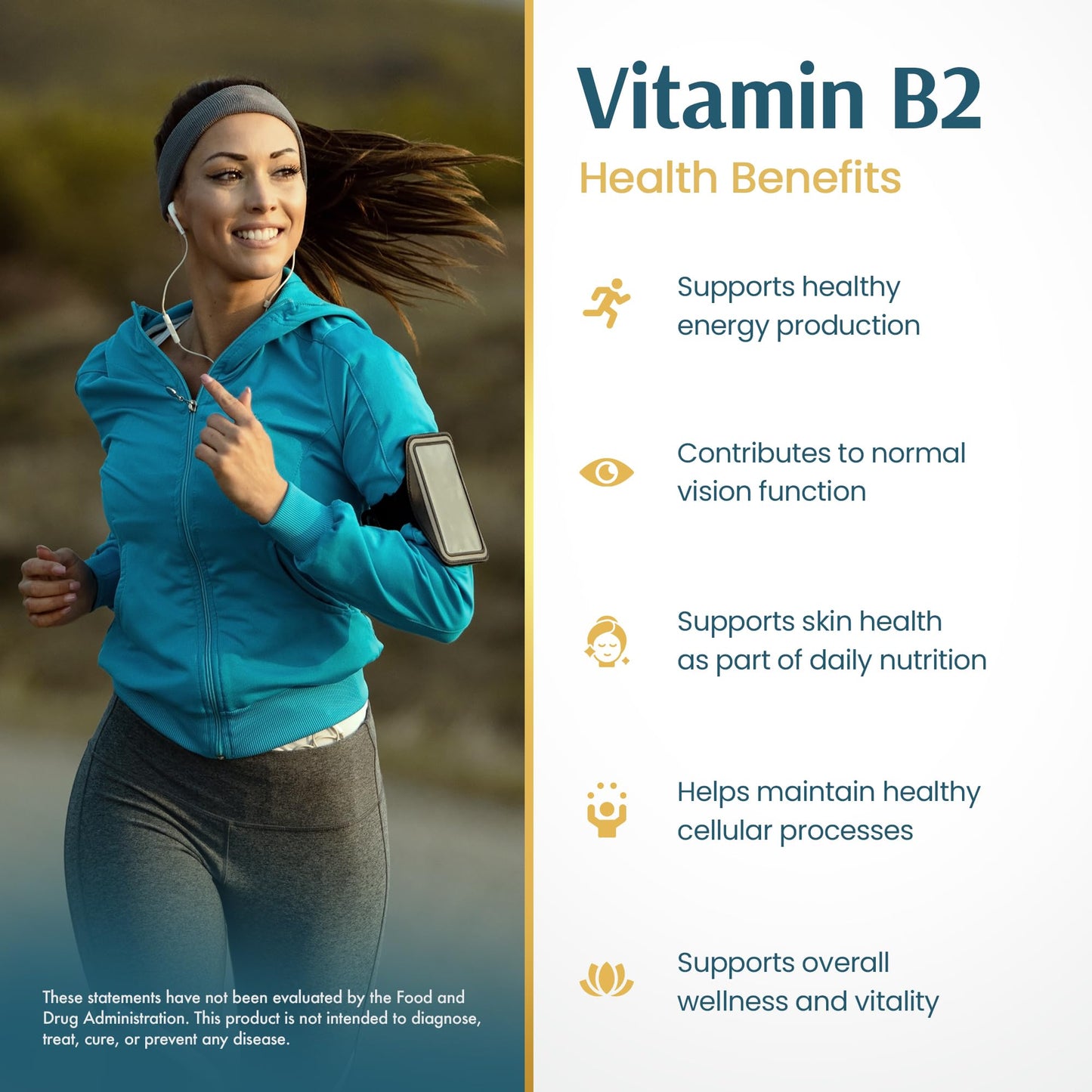 Vykee Nutrition Vitamin B2 Riboflavin Drops - Liquid B2 Supplement for Energy Metabolism, Cellular Function and Vision Support - Vegan, Non-GMO, Gluten-Free - Maple Wellness Supplements
