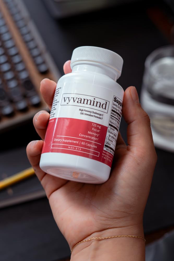 vyvamind Neurostimulant + Focus Aid Nootropic for Enhanced Concentration & Mental Clarity, Brain Support with Caffeine L-Theanine, Fast-Acting Cognitive Boost, 60 Capsules - Maple Wellness Supplements