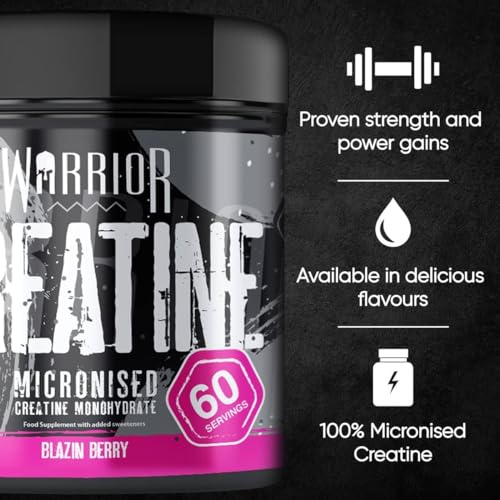 Warrior Creatine Monohydrate Powder – 300g – Micronised for Easy Mixing and Consumpti - Maple Wellness Supplements