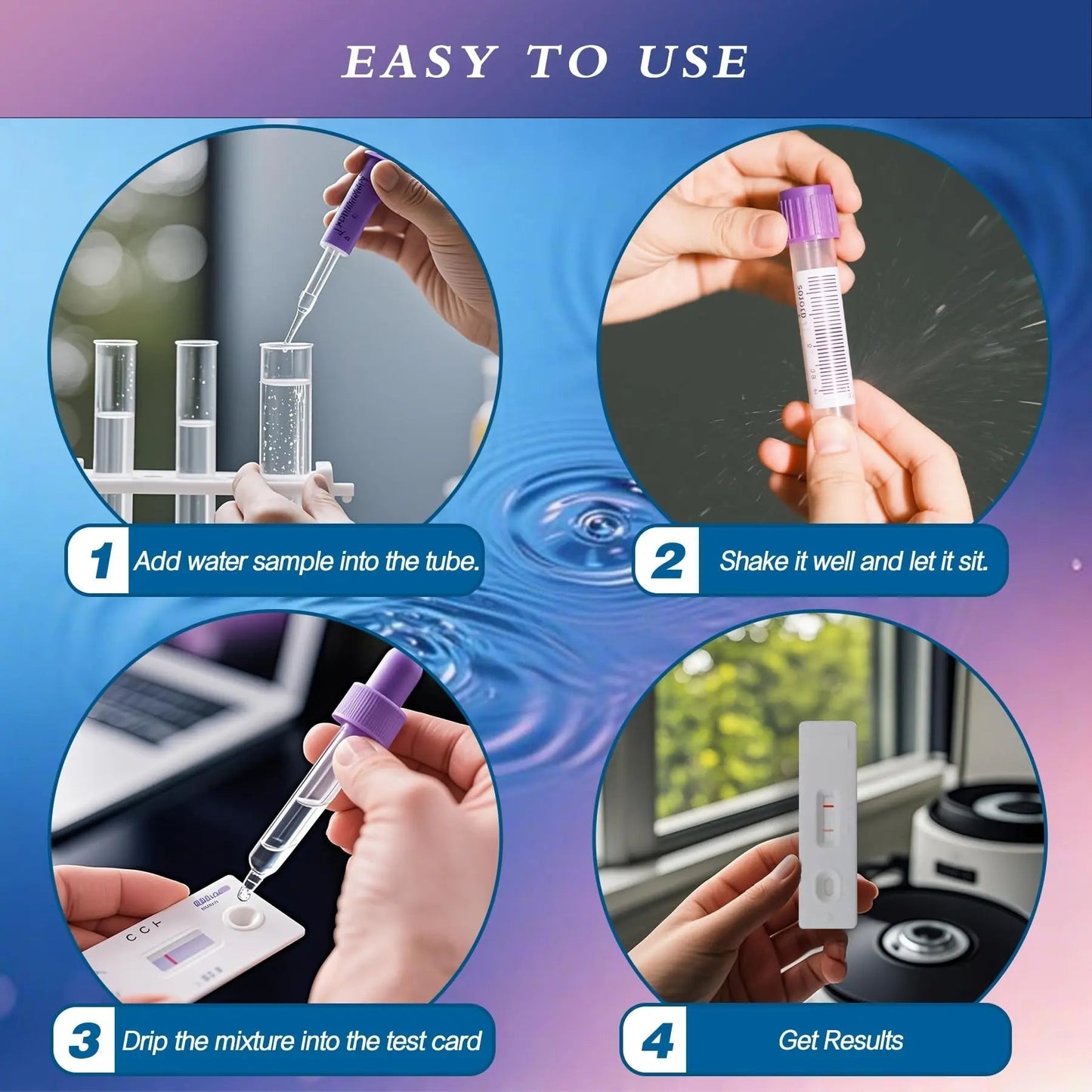 Water Bacteria Test Kit for Drinking Water: Results in 15 Minutes Coliform Bacteria Water Test Kit 2 Counts for Any Water Source Including Well Water Pool Water - Maple Wellness Supplements