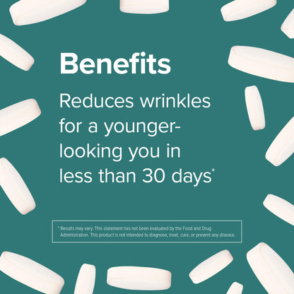 Webber Naturals Collagen 30 Anti-Wrinkle, 2,500mg of Bioactive Collagen Peptides Per Serving (3 Tablets), 180 Tablets, Helps Reduce Deep Wrinkles - Maple Wellness Supplements