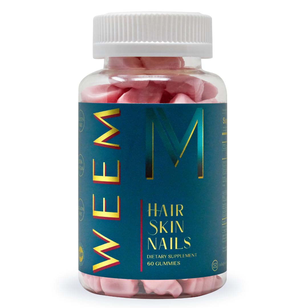 WEEM Hair Skin and Nails Gummies - Supports Healthy Hair - Vegan biotin Vitamins for Women & Men Supports Faster Hair Growth, - Maple Wellness Supplements