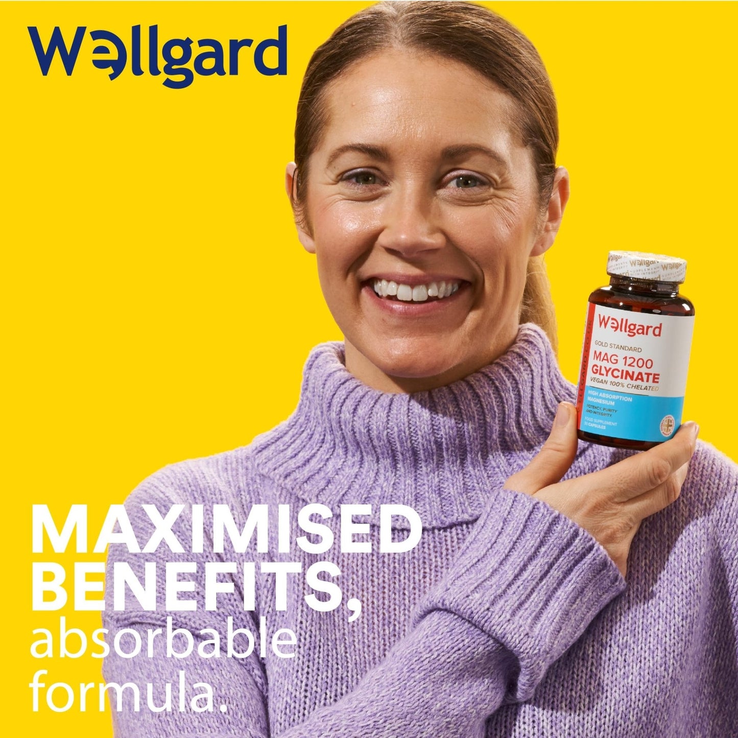 Wellgard Magnesium Glycinate, Mag 1200, High Strength Magnesium Bisglycinate - Maple Wellness Supplements