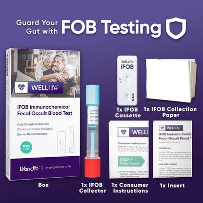 WELLlife iFOB Immunochemical Fecal Occult Blood Test, Colon Screening Test Kit Stool Test at Home Easy to Use, 1 Test Detect Hidden Blood in 10 Minutes FOB Test for Home - Maple Wellness Supplements