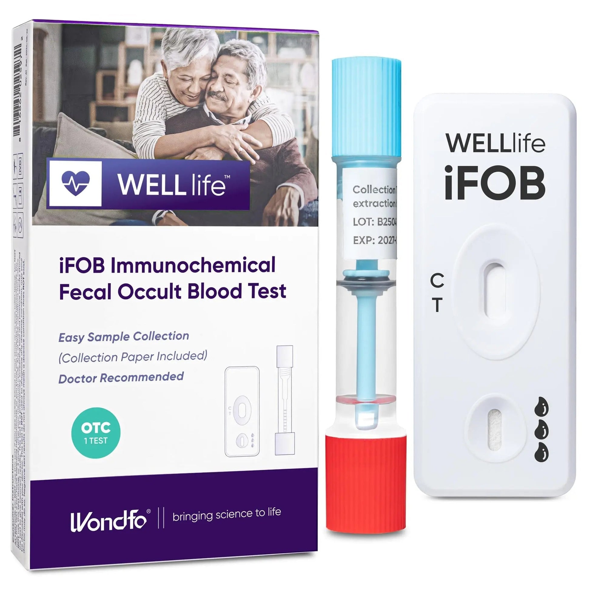 WELLlife iFOB Immunochemical Fecal Occult Blood Test, Colon Screening Test Kit Stool Test at Home Easy to Use, 1 Test Detect Hidden Blood in 10 Minutes FOB Test for Home - Maple Wellness Supplements