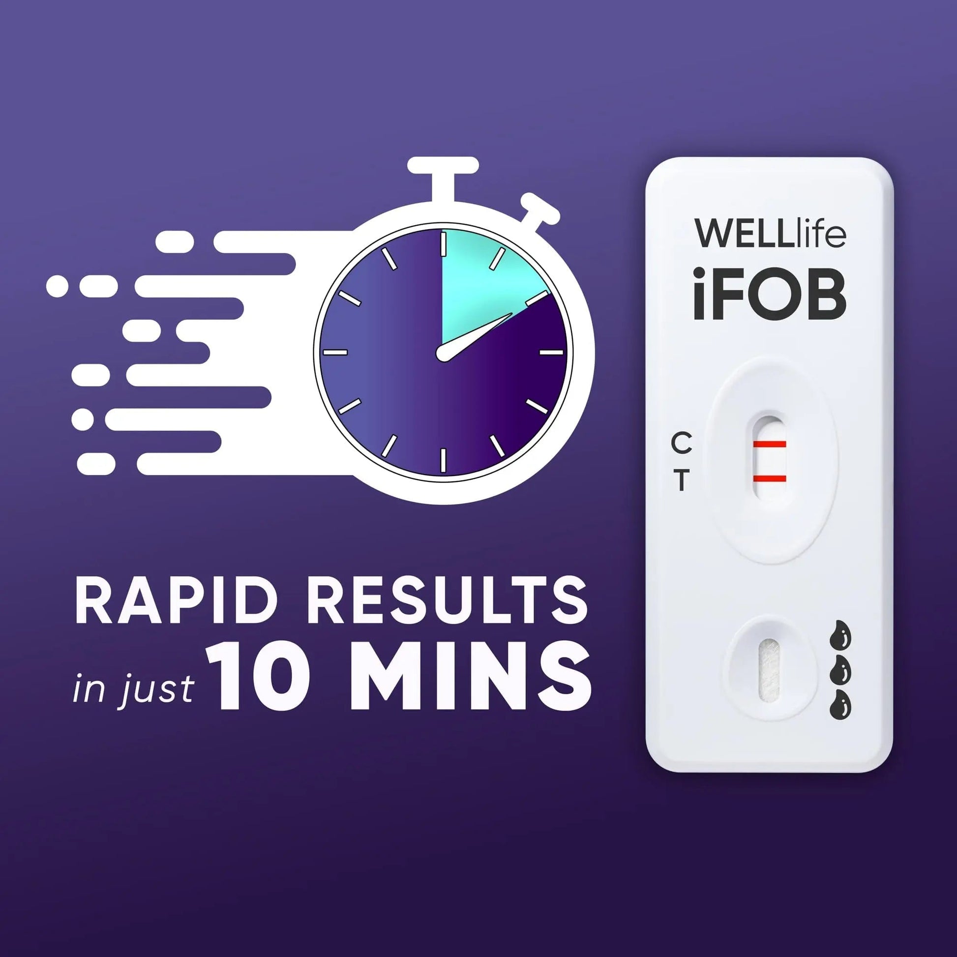 WELLlife iFOB Immunochemical Fecal Occult Blood Test, Colon Screening Test Kit Stool Test at Home Easy to Use, 1 Test Detect Hidden Blood in 10 Minutes FOB Test for Home - Maple Wellness Supplements