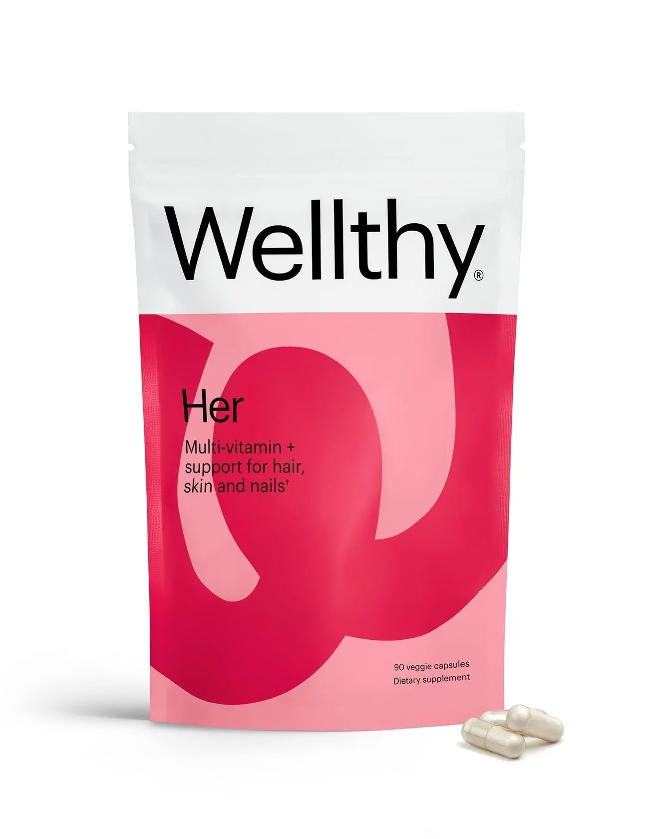 Wellthy Her Women's Daily Vegan Multivitamin for Women, Natural Ingredients for Healthy Hair, Skin, & Nails with Essential Micronutrients (30 Day) - Maple Wellness Supplements