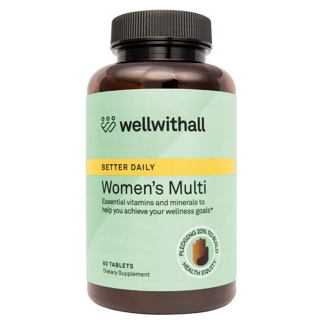 WellWithAll Women’s Multivitamin | Daily Supplement with Essential Vitamins, Minerals & Iron | Supports Immunity, Heart Health, Bone Health, Energy & Mood | Major Allergen - Free | 60 Tablets - Maple Wellness Supplements