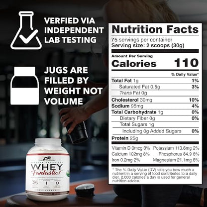 Whey Fantastic Unflavored - 100% Natural Grass Fed Whey Protein Powder - Unique 3 - Maple Wellness Supplements