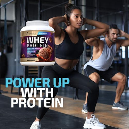 Whey Protein Powder 24g - Chocolate Ice Cream Whey Isolate Protein for Muscle Growth - Maple Wellness Supplements