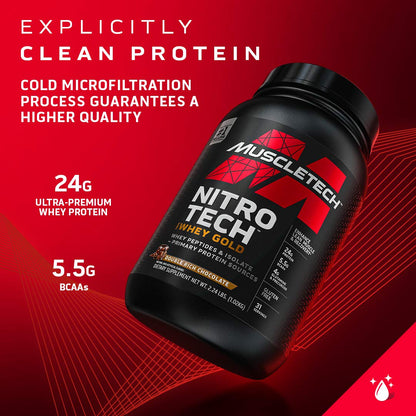 Whey Protein Powder MuscleTech Nitro-Tech Whey Gold Protein Powder Whey Protein - Maple Wellness Supplements