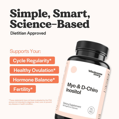 Wholesome Story Myo-Inositol & D-Chiro Inositol Supplement for Women | Fertility Supplements for Hormonal Balance & Ovarian Health Support - Maple Wellness Supplements