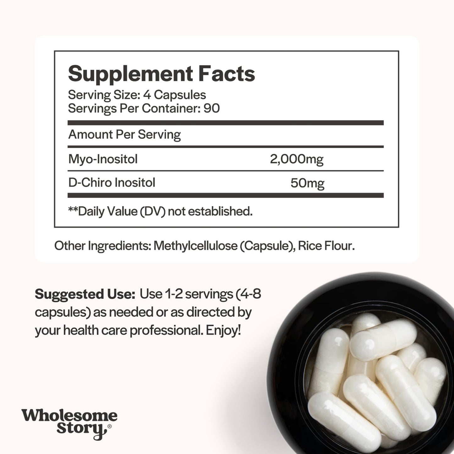 Wholesome Story Myo-Inositol & D-Chiro Inositol Supplement for Women | Fertility Supplements for Hormonal Balance & Ovarian Health Support - Maple Wellness Supplements