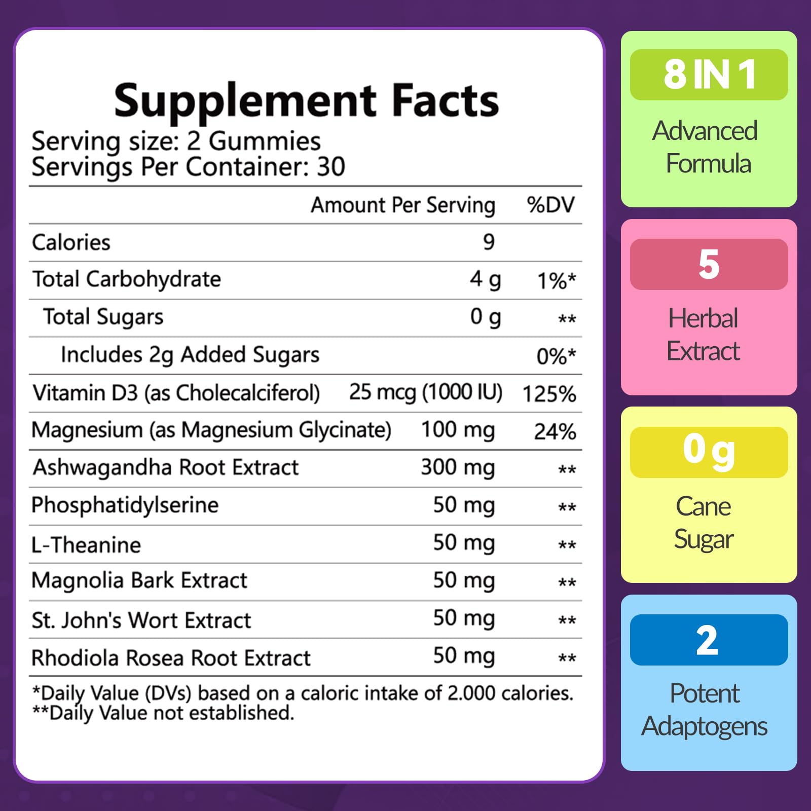 Whoyun Cortisol Supplement Gummies for Women, Lower Cortisol with Phosphatidylserine Ashwagandha Magnesium, Stress Relief, Vegan Sugar Free, 60 Count - Maple Wellness Supplements