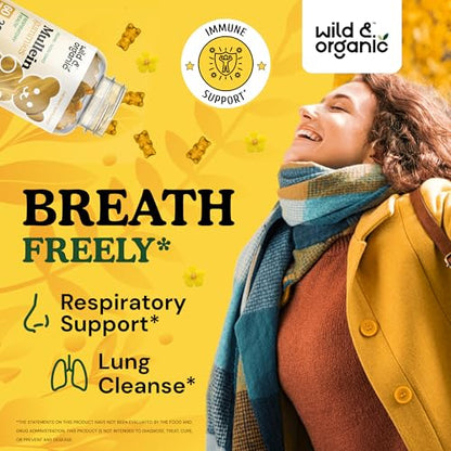 Wild & Organic Mullein Gummies - Daily Dietary Supplement for Respiratory, Digestive - Maple Wellness Supplements