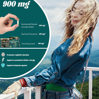 Willbin Liposomal NAD+ Supplement, Nicotinamide Riboside with Resveratrol, NAD Nicotinamide Riboside Boost Energy Focus Anti-Aging for Women & Men - 80 Vegan Capsules - Maple Wellness Supplements