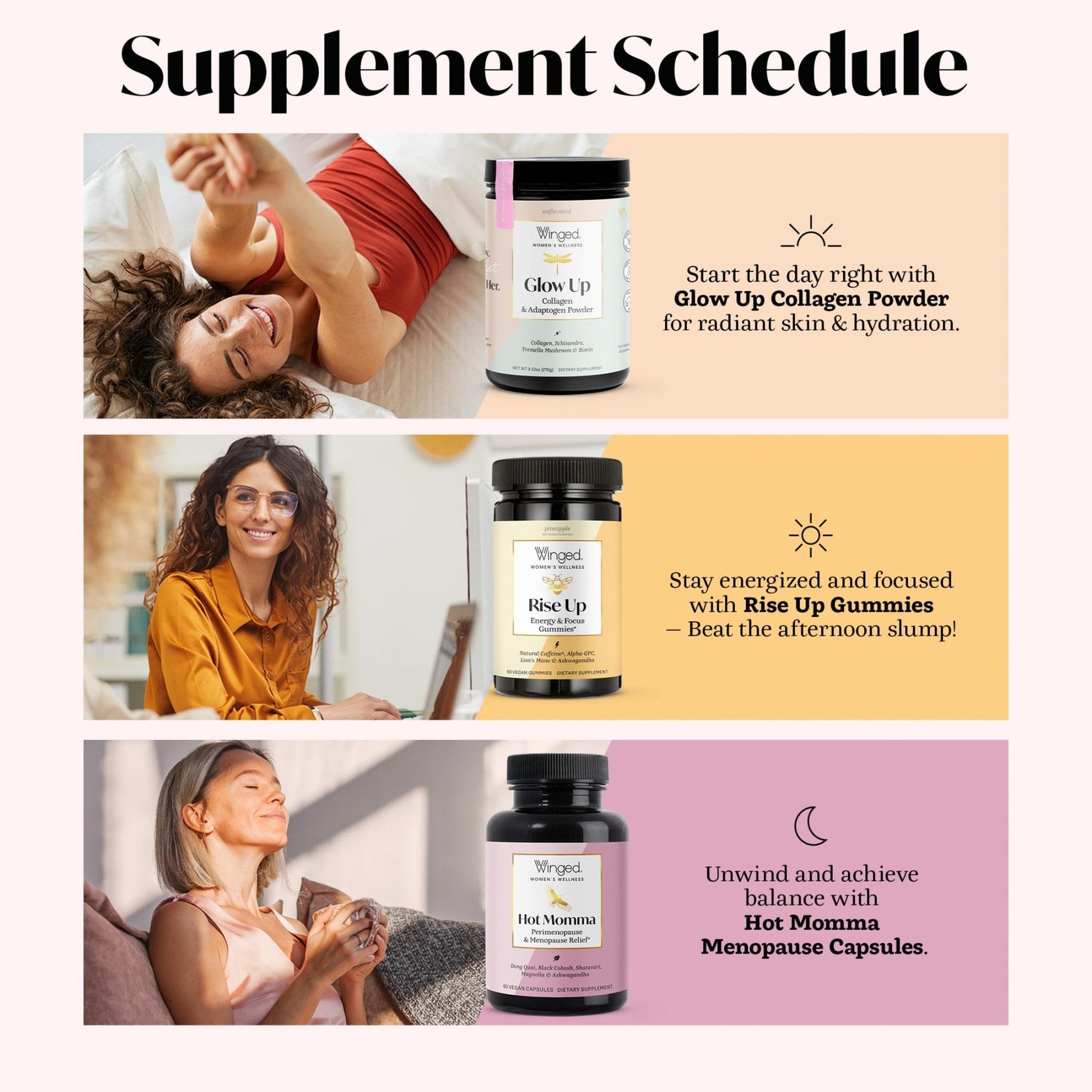 Winged Wellness Hot Momma Menopause Supplements for Women - Hormone-Free Menopause Relief Support for Hot Flashes & Night Sweats with Chaste Tree Berry, Multivitamins & Shatavari - 60 Vegan Capsules - Maple Wellness Supplements