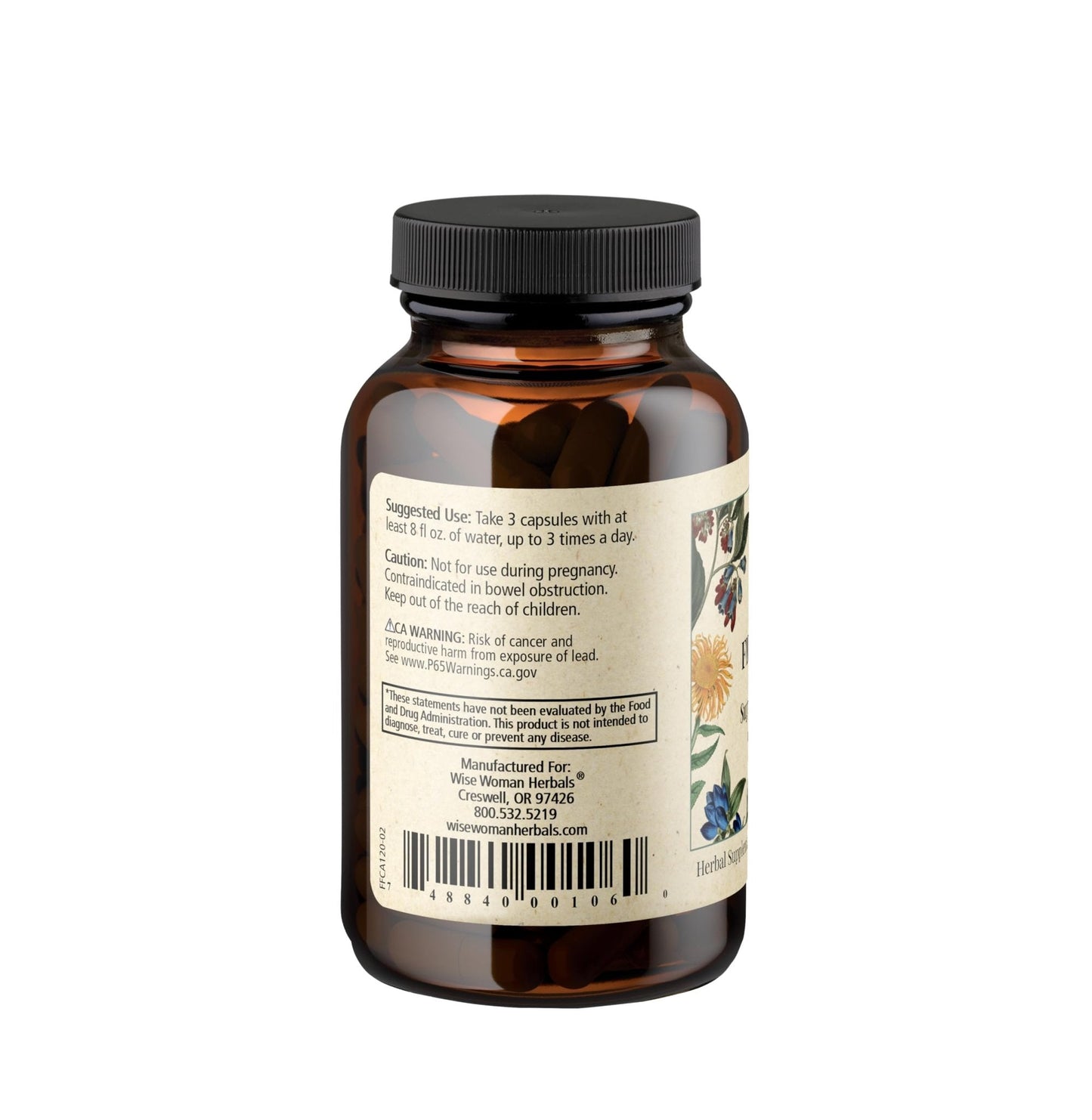 Wise Woman Herbals – Fiber Flow Capsules 120 Count – Supports Healthy Digestive Function, Gut Health, Bowel Health and Regularity - Maple Wellness Supplements