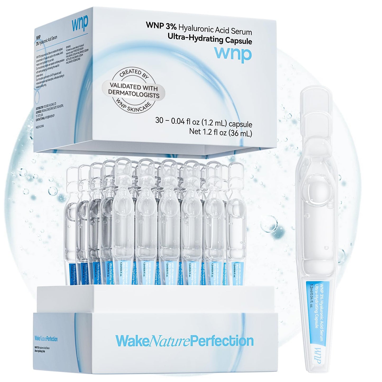 WNP Hyaluronic Acid Serum 3% for Face with 4D Multi-Layer Hydration | Ultra Hydrating Anti-Aging Serum | Moisturizer for Dry & Sensitive Skin - Maple Wellness Supplements