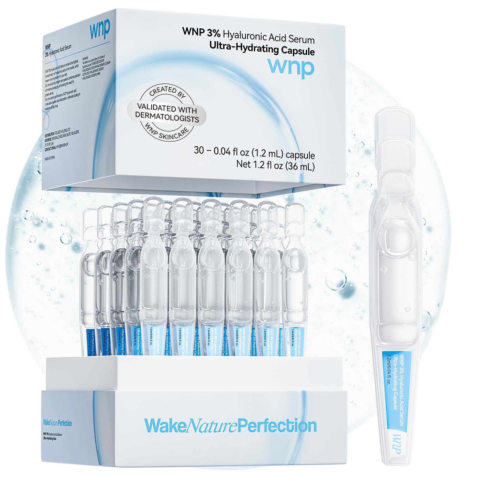 WNP Hyaluronic Acid Serum 3% for Face with 4D Multi-Layer Hydration | Ultra Hydrating Anti-Aging Serum | Moisturizer for Dry & Sensitive Skin - Maple Wellness Supplements
