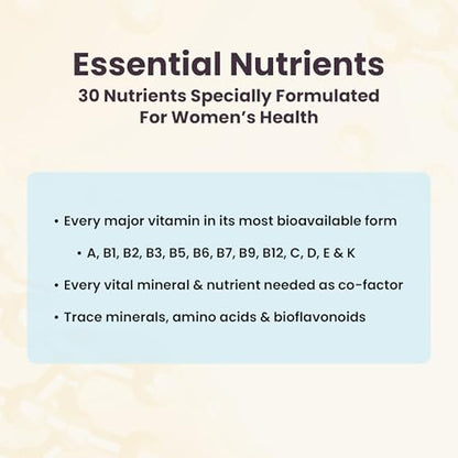 Women's Health Network Essential Nutrients – Daily Multivitamin for Energy, Healthy Aging & Immune Support, Folate as Quatrefolic®, a Patented Natural Form of 5-MTHF - Maple Wellness Supplements