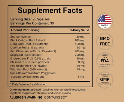 Women’s Hormonal Balance Supplement – Menopause & PMS Support – Mood, Energy & Cycle Regulation – Botanical Formula – 60 Capsules - Maple Wellness Supplements