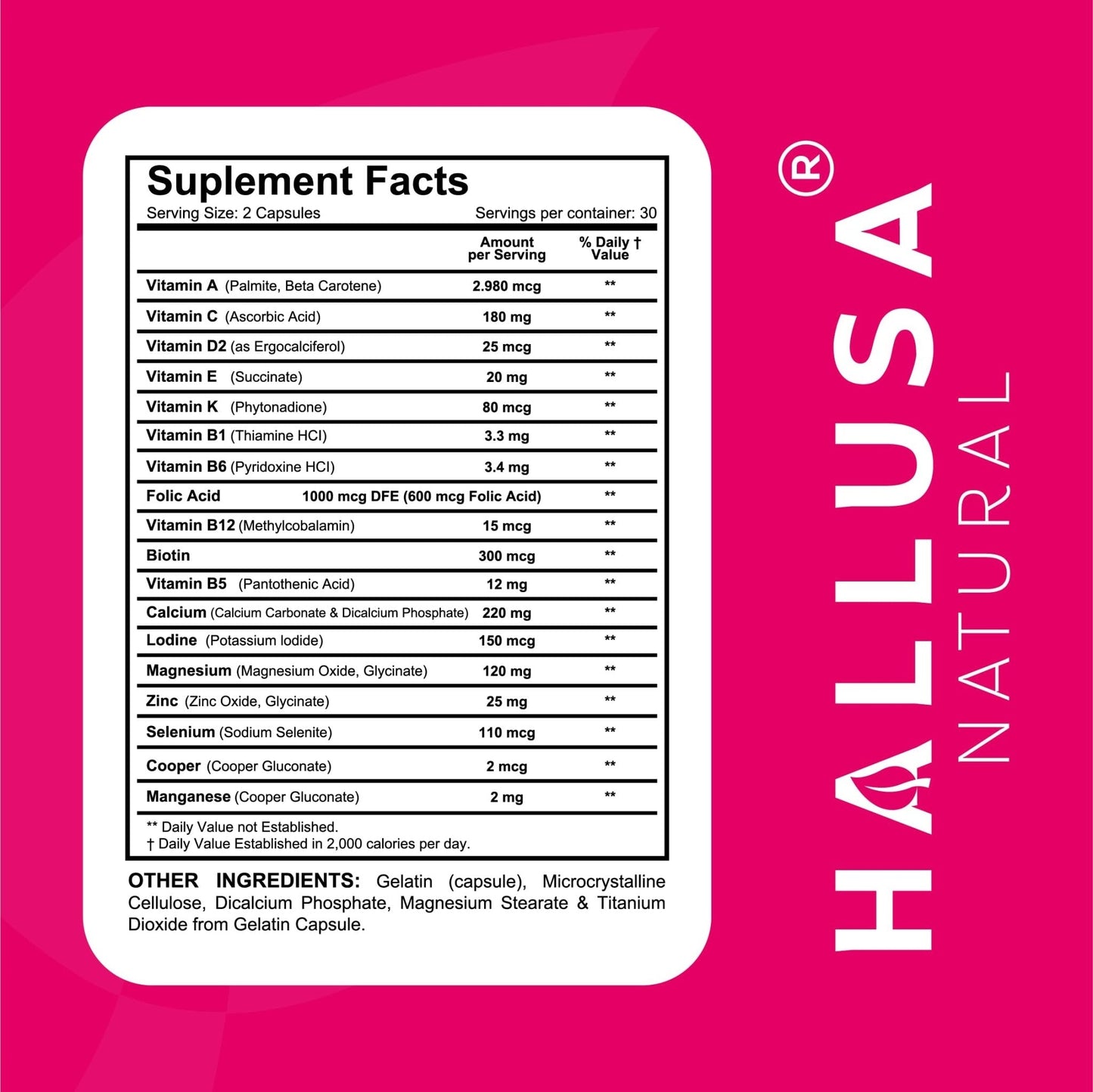 Women’s Multivitamin 18+ Vitamins & Minerals | Biotin, Folic Acid, Zinc, Calcium, Magnesium & Vitamin D | Hair, Skin & Nails Support, Energy - Maple Wellness Supplements