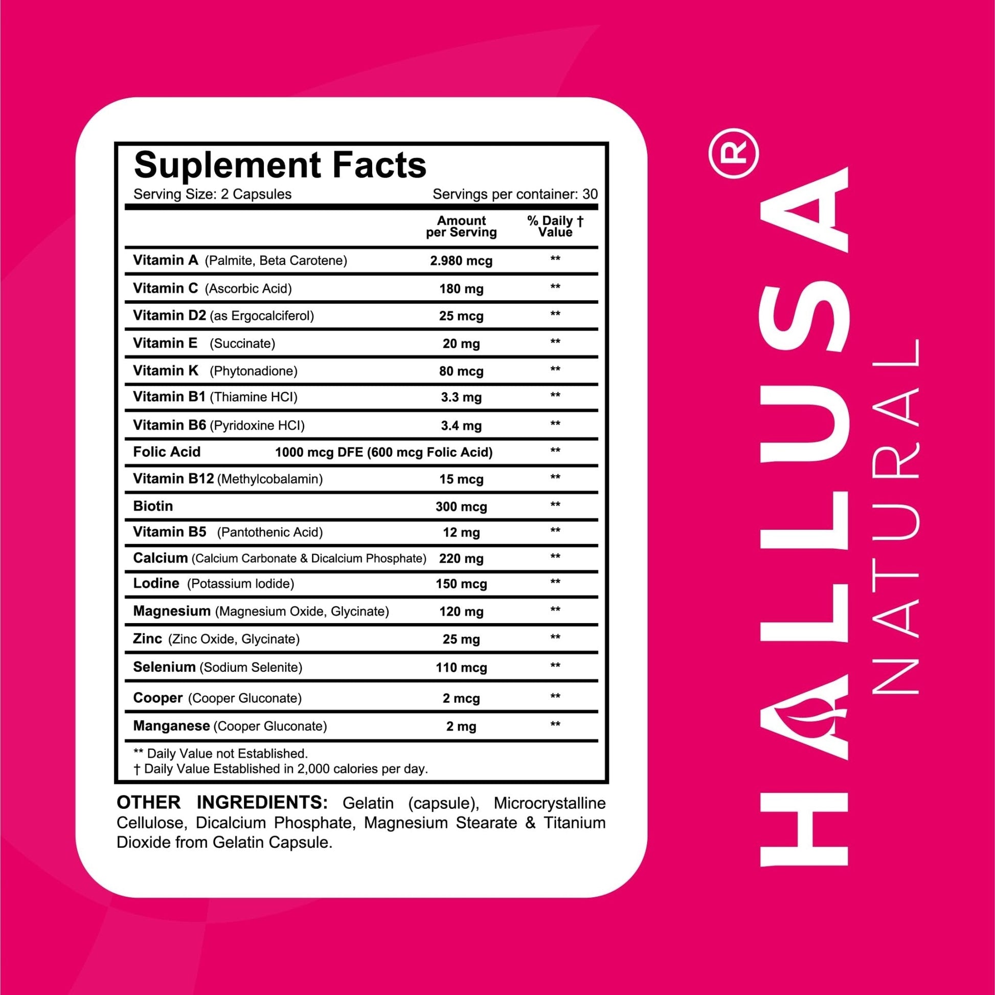 Women’s Multivitamin 18+ Vitamins & Minerals | Biotin, Folic Acid, Zinc, Calcium, Magnesium & Vitamin D | Hair, Skin & Nails Support, Energy - Maple Wellness Supplements