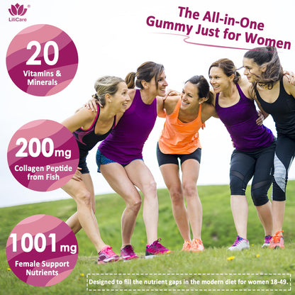 Womens Multivitamin Gummy, Methylated Multivitamin for Women, Biotin, Methylfolate, Iron, Collagen, Vitamins A C D, B Complex, Antioxidants for Women's Daily Support, - Maple Wellness Supplements