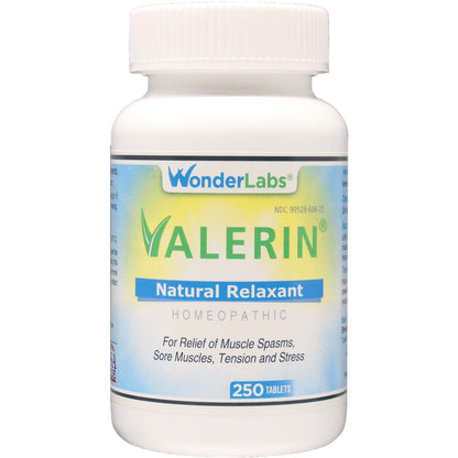 Wonder Laboratories Valerian Natural Relaxant for Tension Relief, Stress Relief, Leg Cramp Relief and Other Muscle Cramps Magnesium, Passion Flower, & Valerian Root Muscle Relaxant - (250ct) - Maple Wellness Supplements