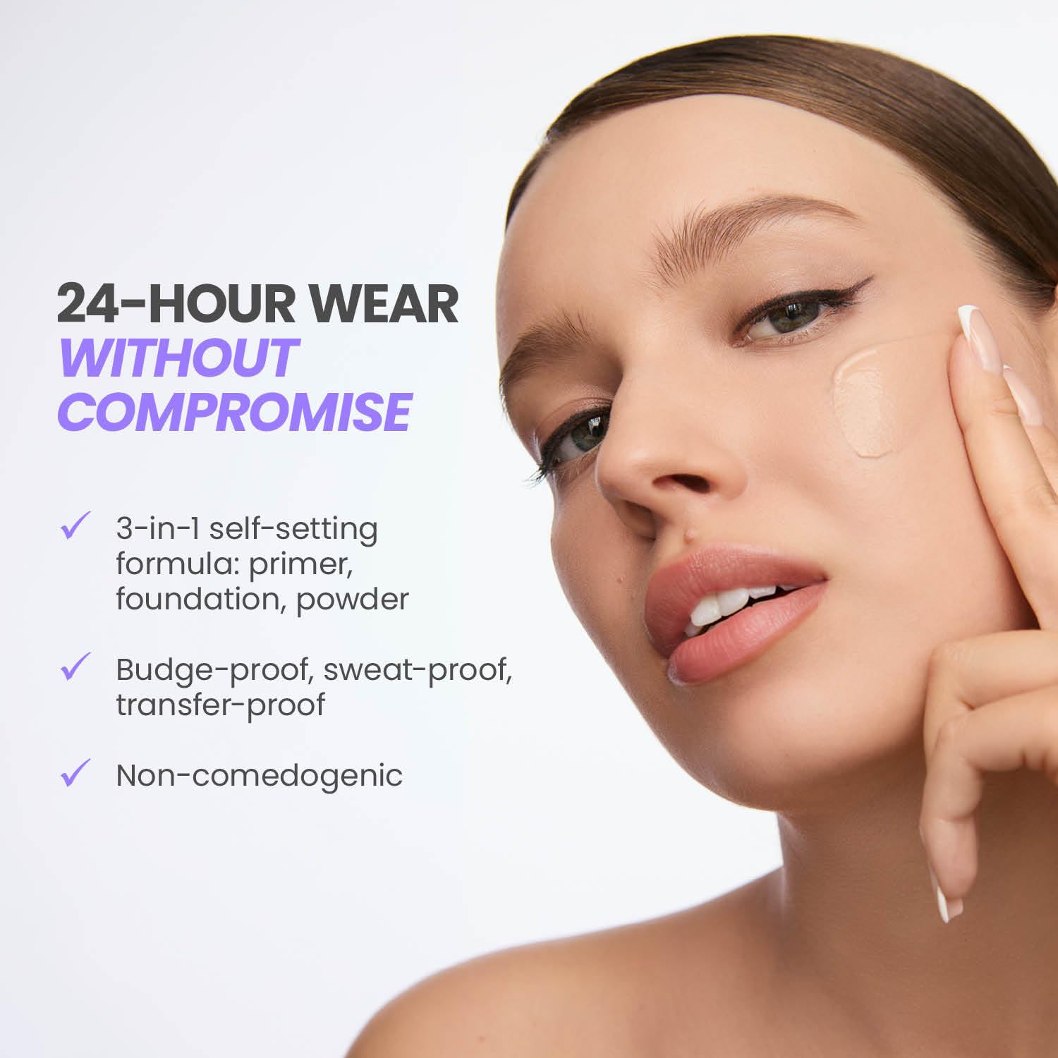 Wonderskin Hyper Bond All-Day Stay Serum Foundation – Waterproof, Transfer-Proof, 24HR Longwear Face Makeup with Niacinamide & Hyaluronic Acid – Lightweight, Natural Finish (Moonstone) - Maple Wellness Supplements