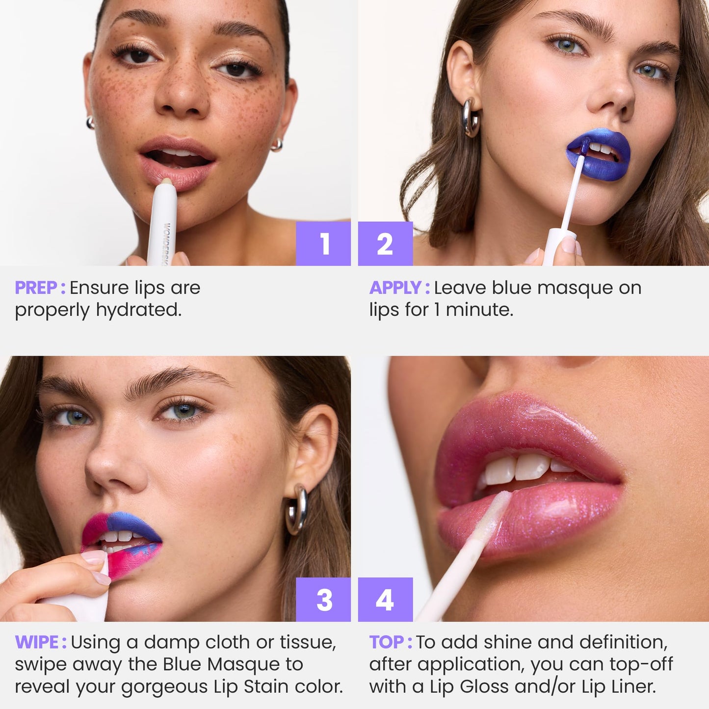 Wonderskin Wonder Blading All Day Lip Stain Peel Off Masque - Long Lasting, Waterproof and Transfer Proof Nude Lip Tint, Matte Finish Peel Off Lip Stain (Whimsical Masque) - Maple Wellness Supplements