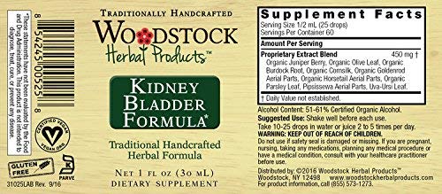 WOODSTOCK HERBAL PRODUCTS Kidney Bladder Formula, 1 FZ - Maple Wellness Supplements